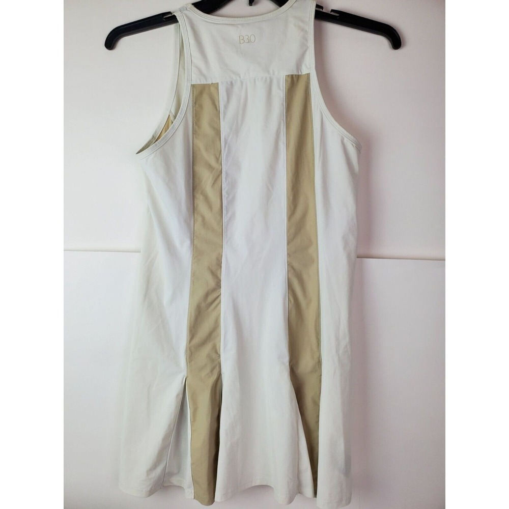 B3.0 Women's Tennis Athletic Workout Dress White Nude Ruffle Pleated Small - Picture 3 of 9